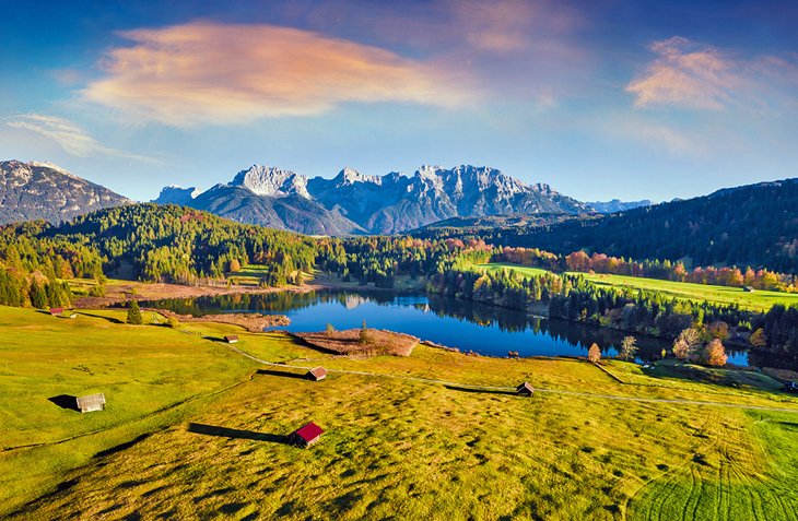 Aerial view of Geroldsee Lake