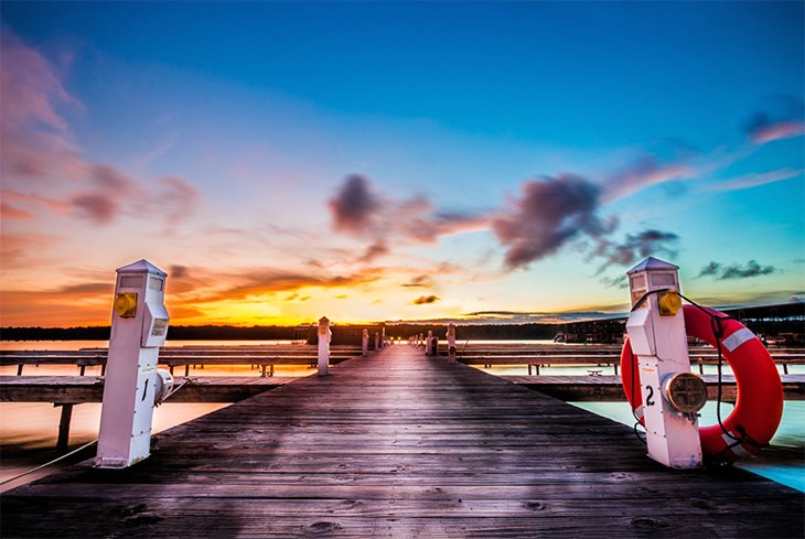 Midway Marina at sunset