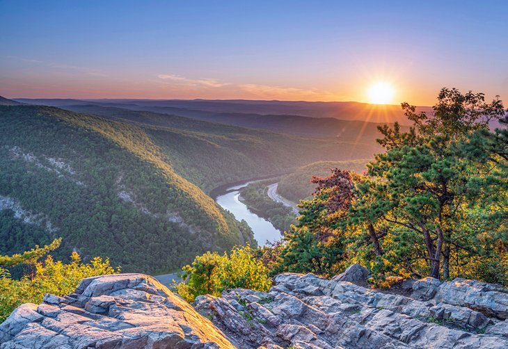 Delaware Water Gap at sunset