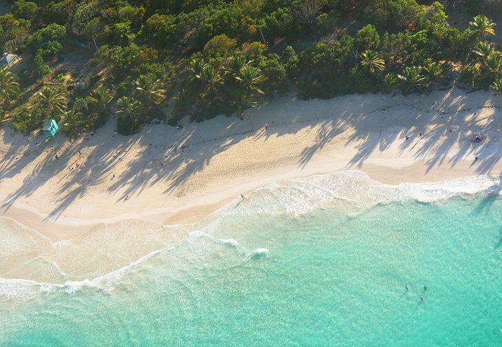 Aerial view of Flamenco Beach on Isla de Culebra