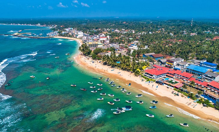 Aerial view of Hikkaduwa Beach