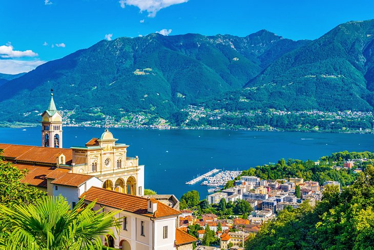 View of the Sacred Mount Madonna del Sasso, Locarno