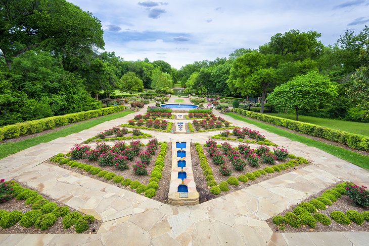 Rose garden at Fort Worth Botanic Garden