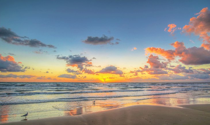 Sunrise on the Padre Island seashore