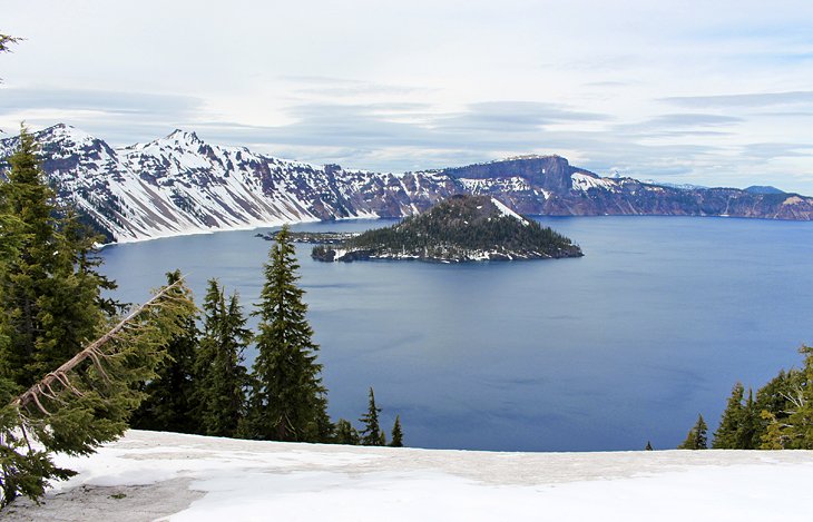 Crater Lake National Park in spring
