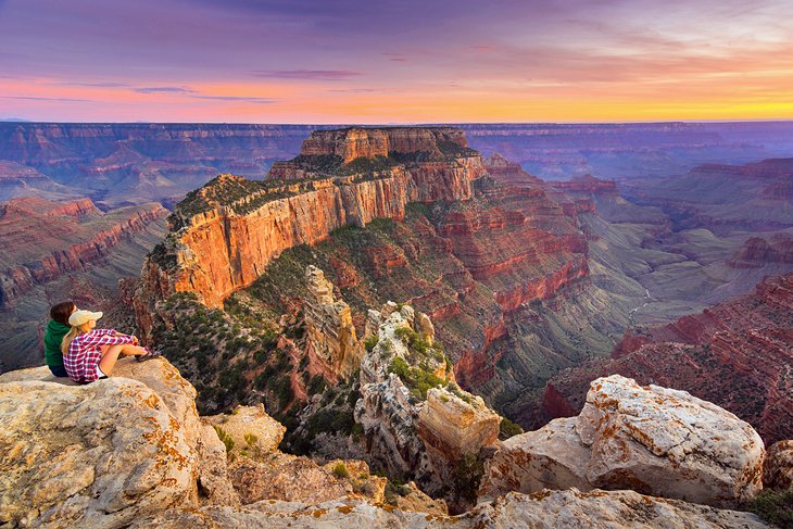 North Rim of the Grand Canyon at sunset