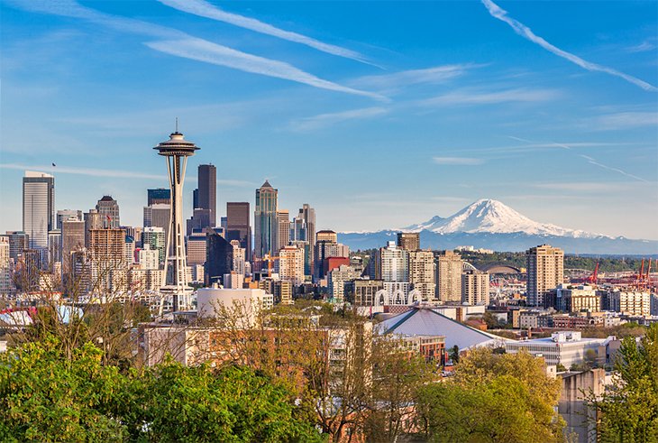 Downtown Seattle and Mount Rainier