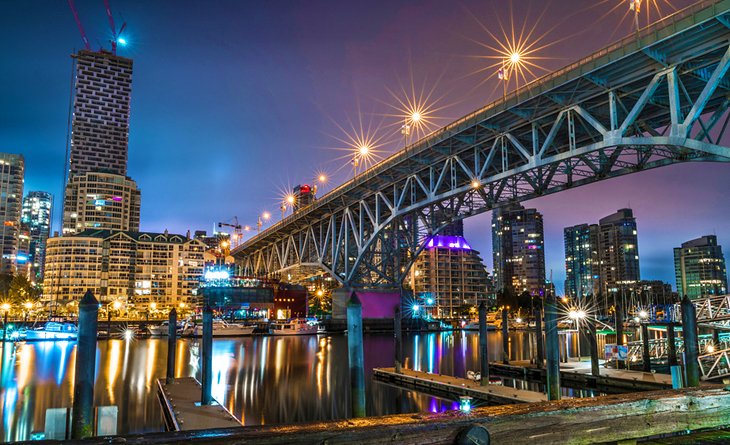 Granville Street Bridge at night in Vancouver