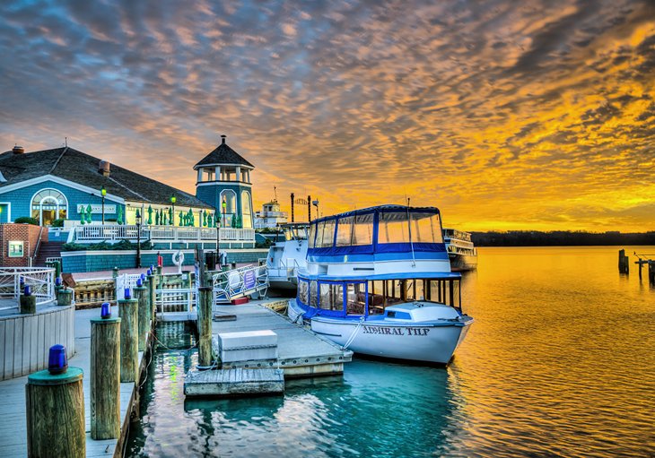 Alexandria waterfront at dusk