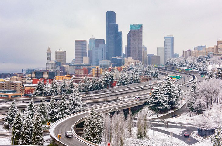 Downtown Seattle in winter