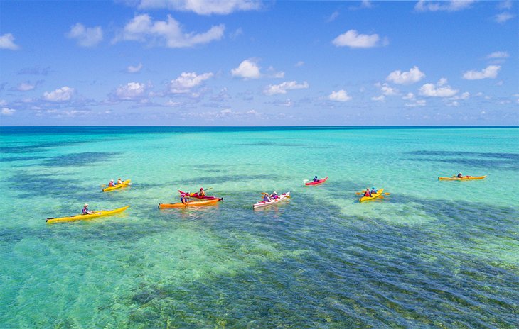 Kayakers on Glover's Reef Atoll