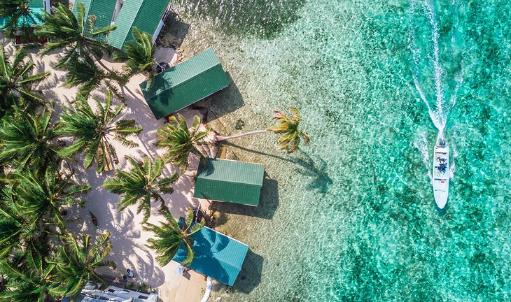 Aerial shot of Tobacco Caye