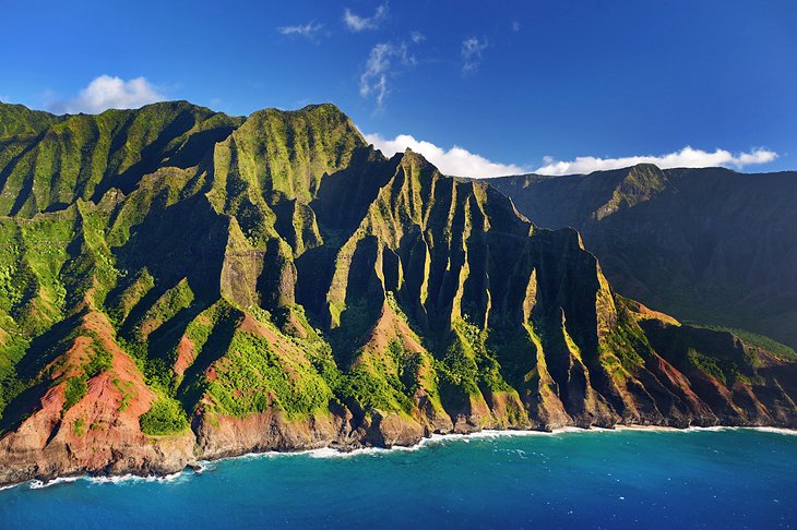 Aerial view of the Na Pali Coast on Kauai