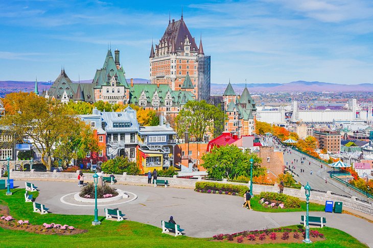 View towards the Fairmont Le Chateau Frontenac in Quebec City