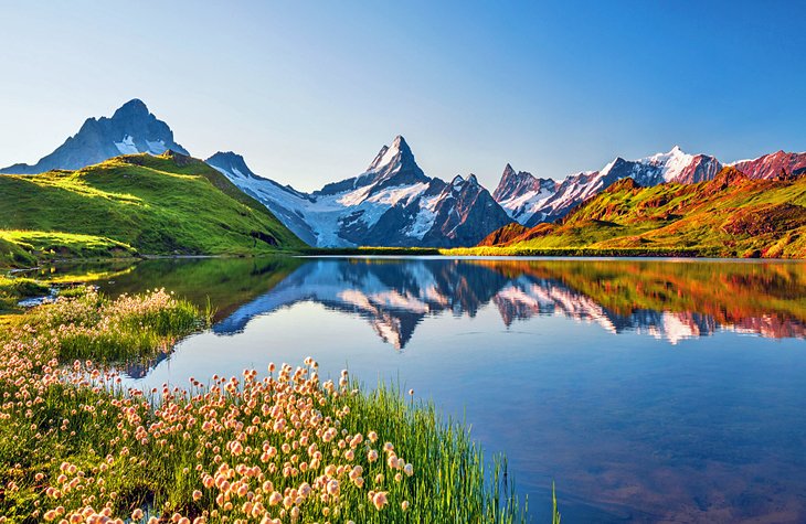 Swiss Alps reflected in Bachalpsee lake
