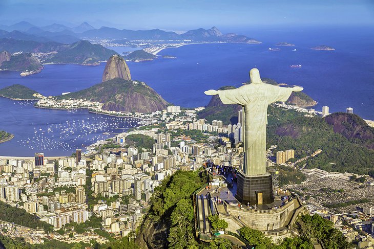 View of Botafogo Bay and the Christ statue