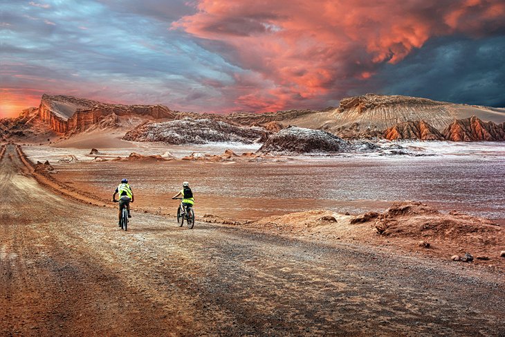 Bikers in the Atacama Desert