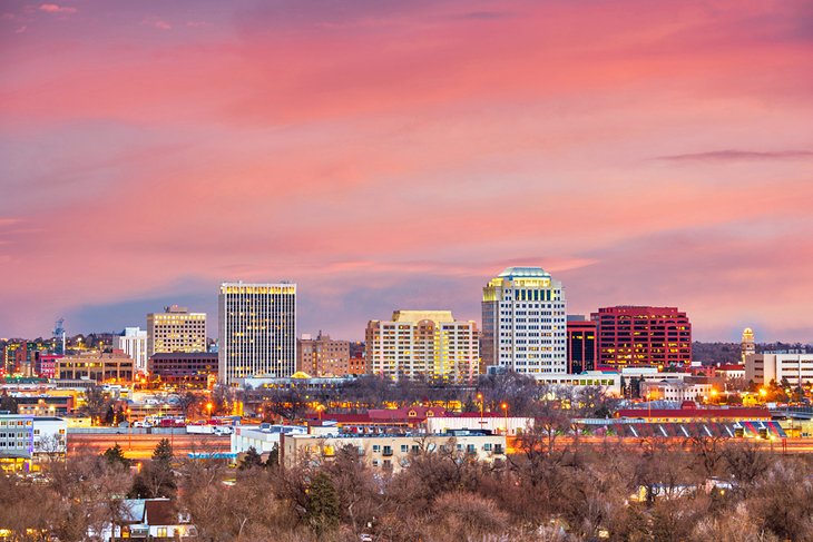 Colorado Springs at dusk