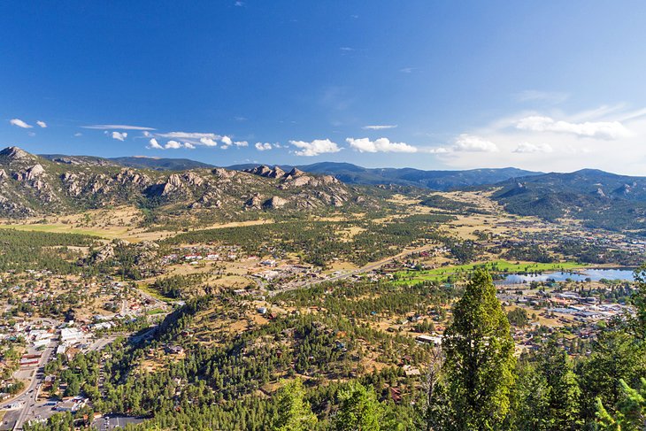 View of Estes Park from the aerial tramway