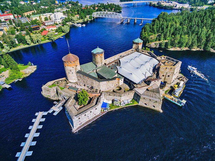 Aerial view of Olavinlinna Castle