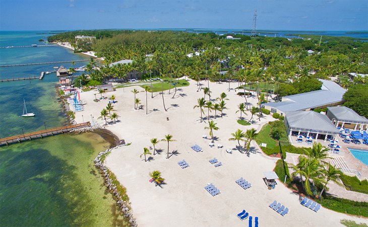 Aerial view of tropical resorts in Islamorada