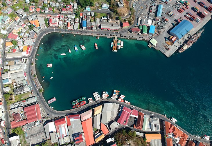 Aerial photo of the Carenage, Grenada