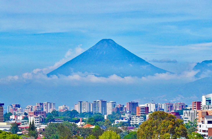 Guatemala City and the Fuego volcano