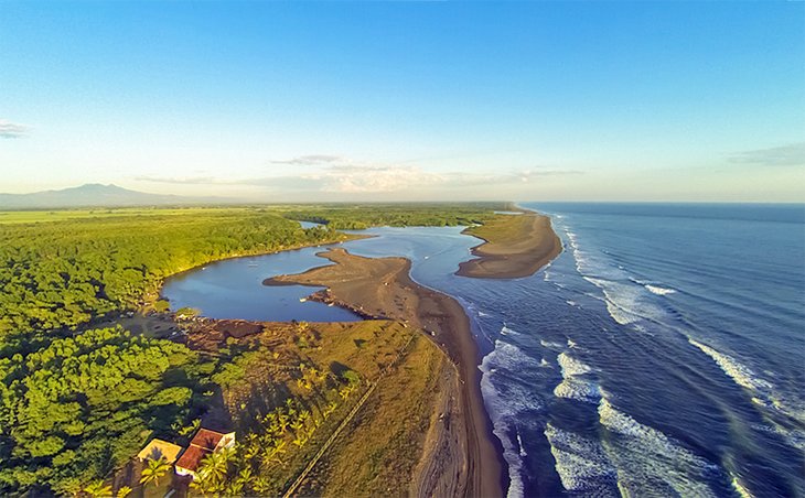 Aerial view of Monterrico Beach