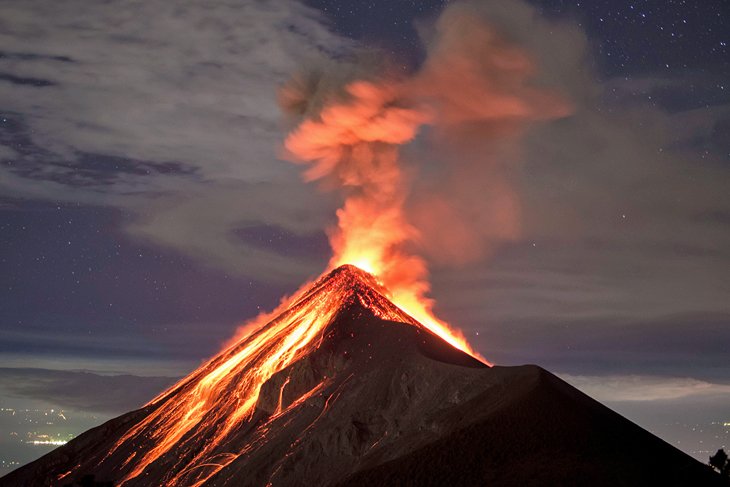 Volcano Fuego eruption