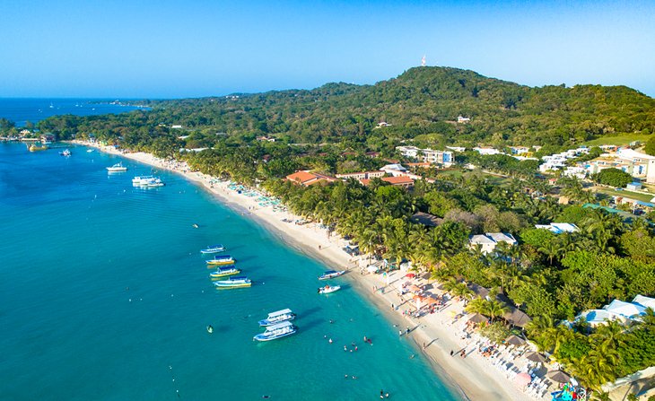 Aerial view of Roatán