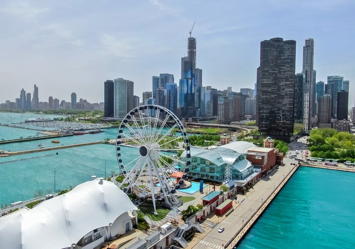 Aerial view of Navy Pier