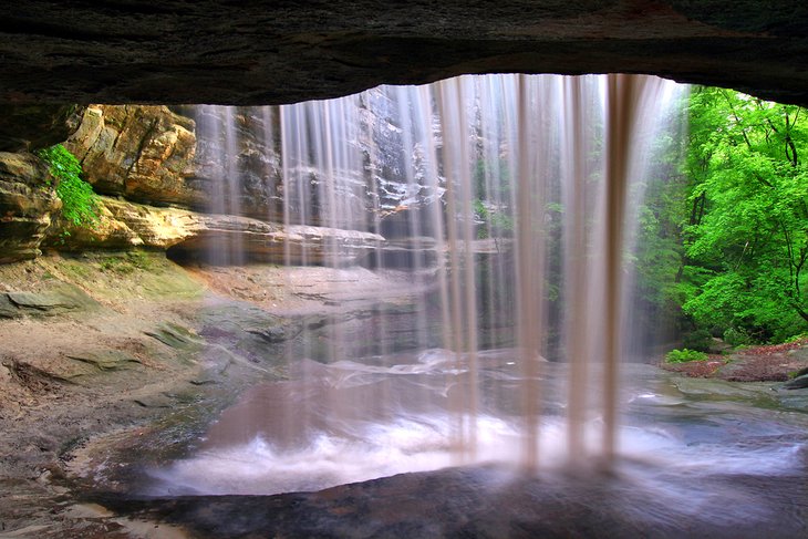 Behind Lasalle Falls at Starved Rock State Park