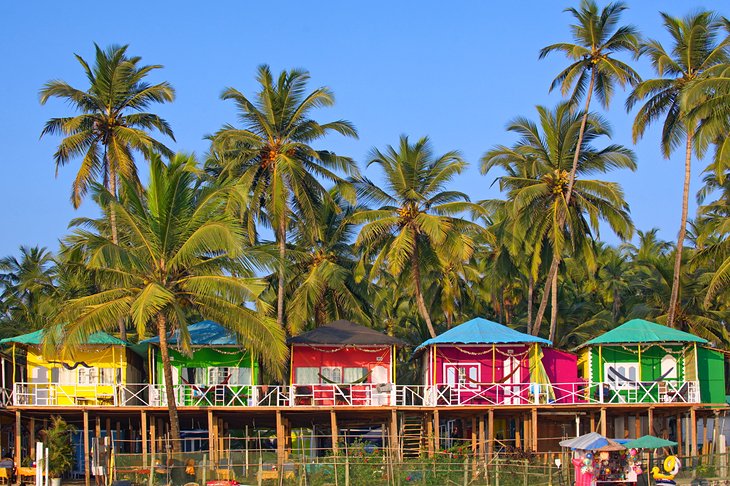 Colorful bungalows in Palolem Beach, Goa