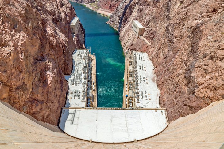 View from on top of the Hoover Dam
