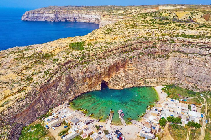 Aerial photo of the Dwejra Inland Sea