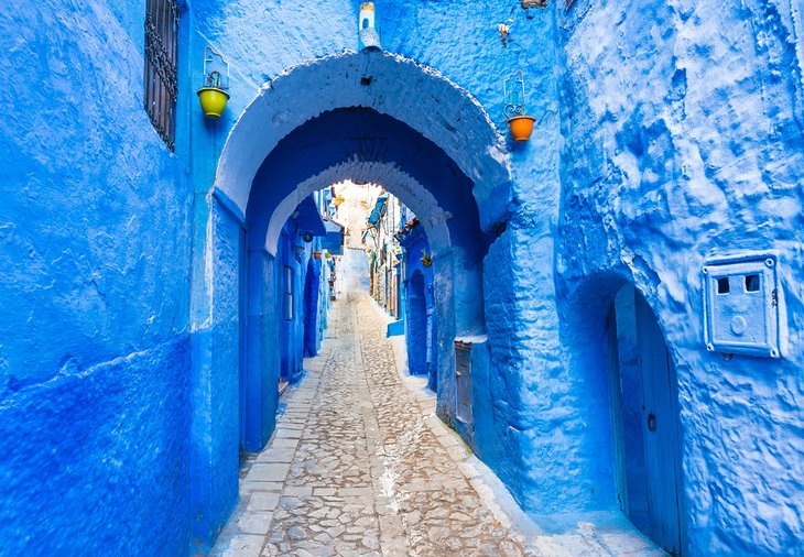 Street in the blue village of Chefchaouen