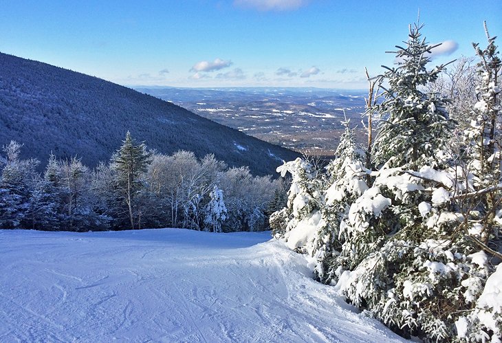 Ski slopes on Cannon Mountain