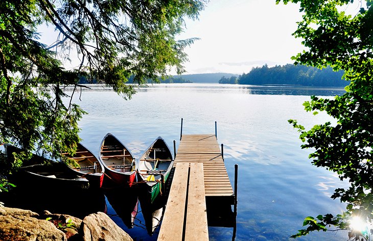 Canoes at a dock
