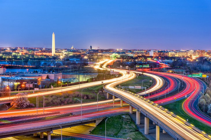 Roads leading into Washington D.C.