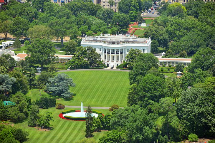 Aerial view of the White House