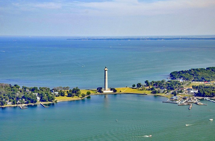 Put-in-Bay with Kelleys Island in the distance
