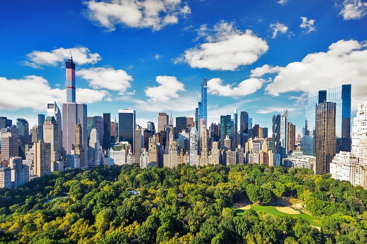 Vue aérienne de Manhattan et de Central Park
