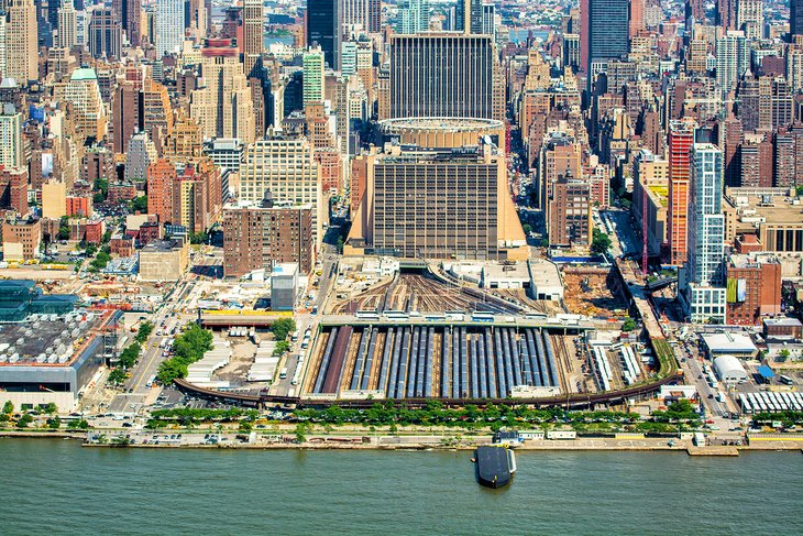 Aerial view of Penn Station in Manhattan
