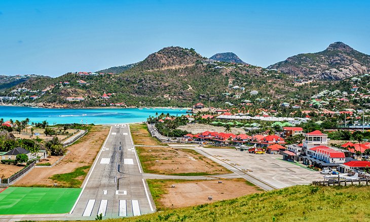 Airport runway in St. Jean