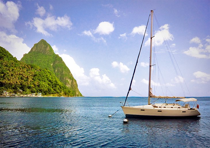 Sailboat and Gros Piton