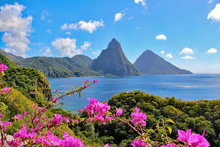 View of the Pitons from Jade Mountain Resort