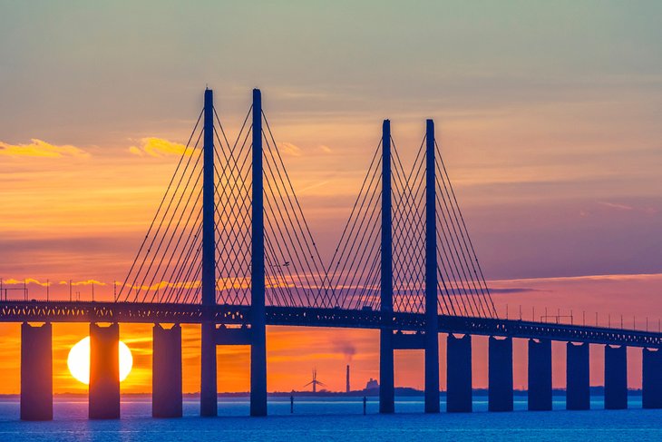 Oresund Bridge before sunset