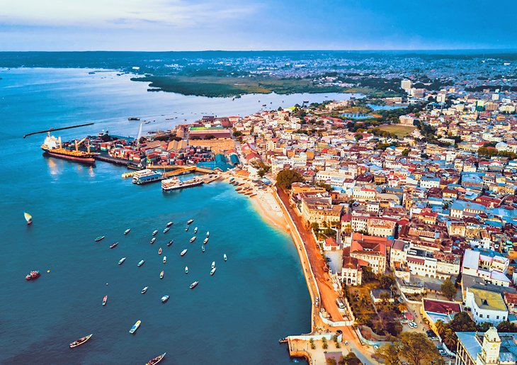 Aerial photo of Stone Town, Zanzibar