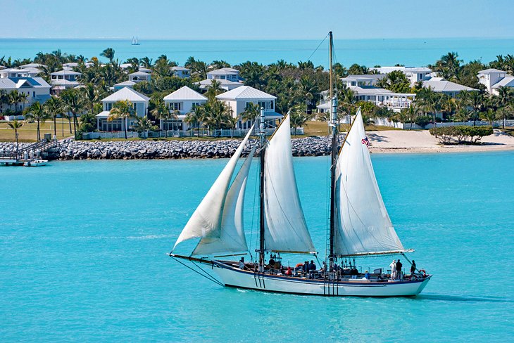 Sailboat passing Sunset Key off Key West