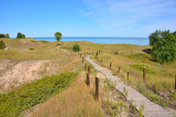 Walkway through the dunes in Kohler-Andrae State Park